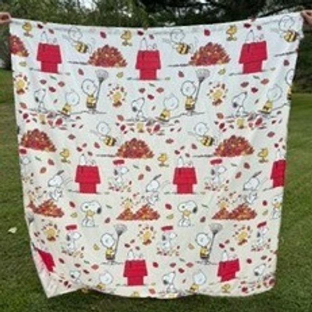 Peanuts Snoopy Charlie Brown Fall Shower Curtain 69x72 Red Doghouse Woodstock